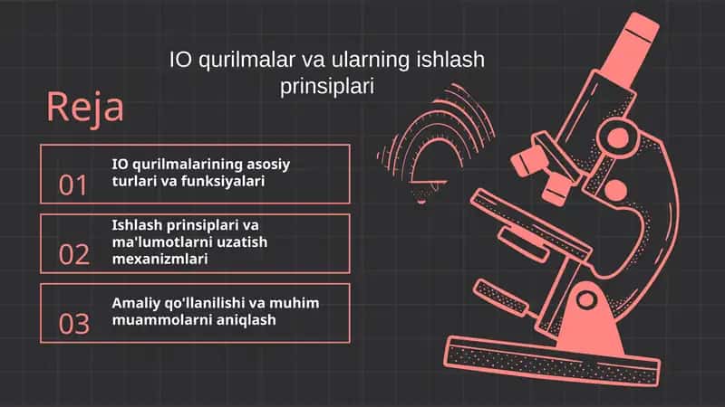 IO qurilmalarining asosiy turlari va funksiyalari