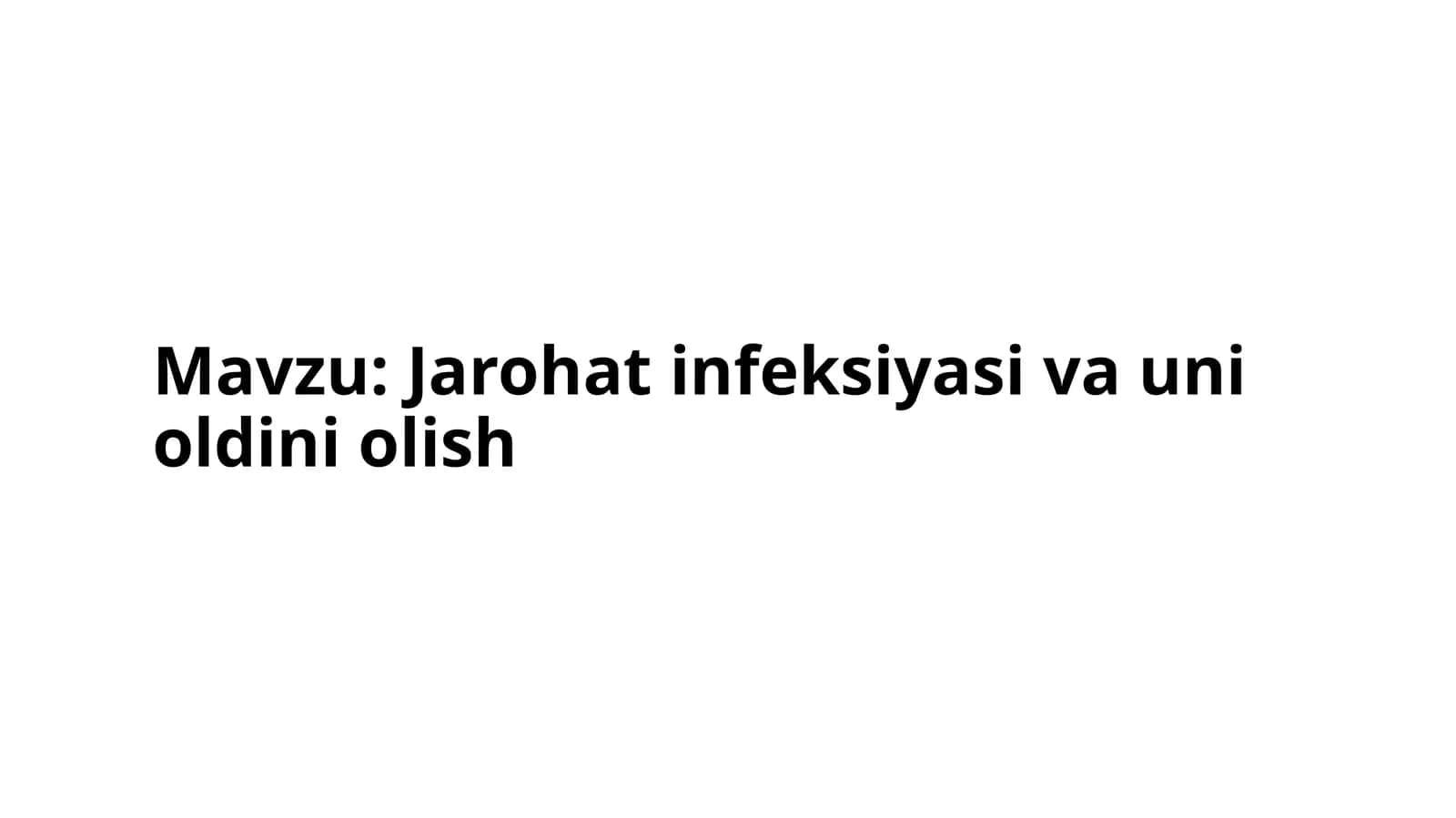 Jarohat infeksiyasini olish