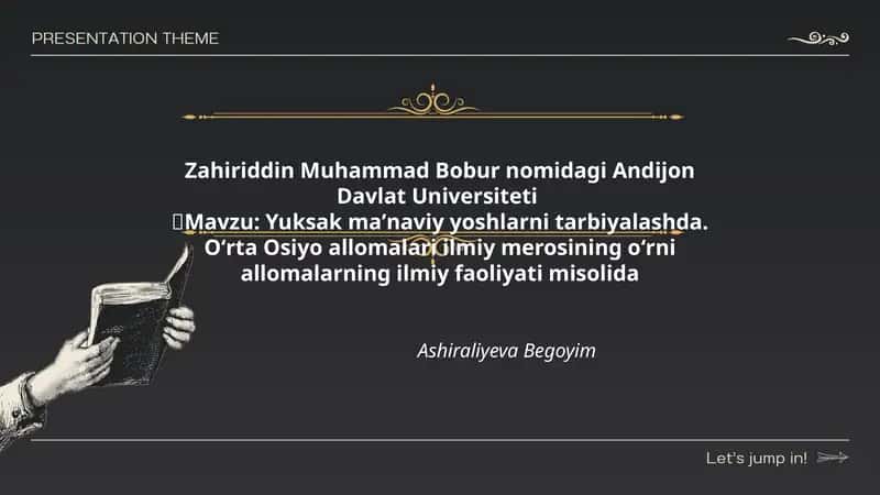 Yuksak maʼnaviy yoshlarni tarbiyalash