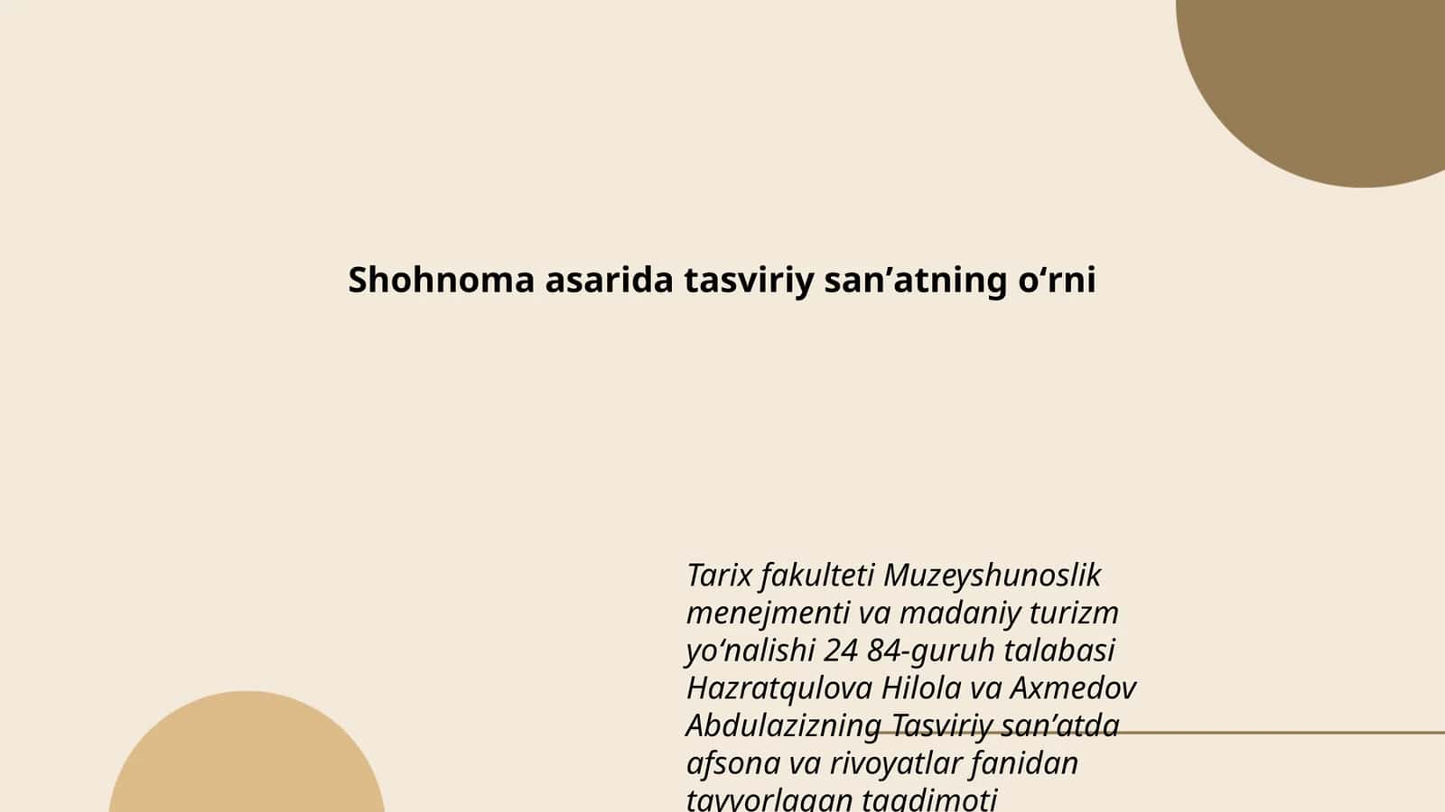 Tasviriy sanʼatning oʻrni