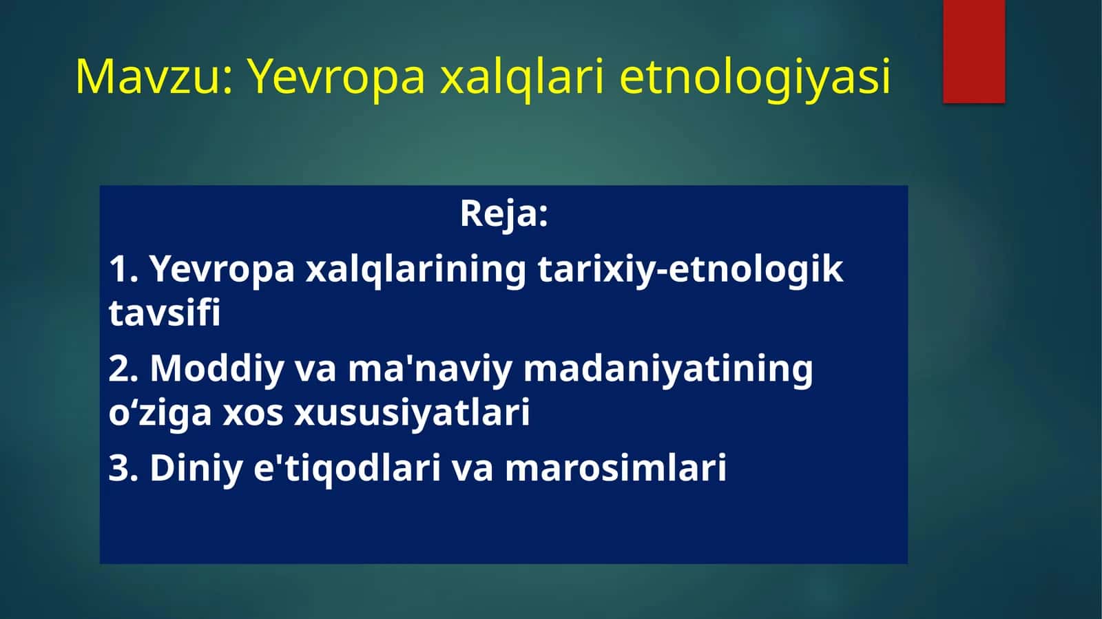 Yevropa xalqlari etnologiyasi
