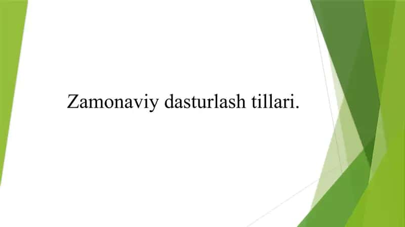 Zamonaviy dasturlash tillari