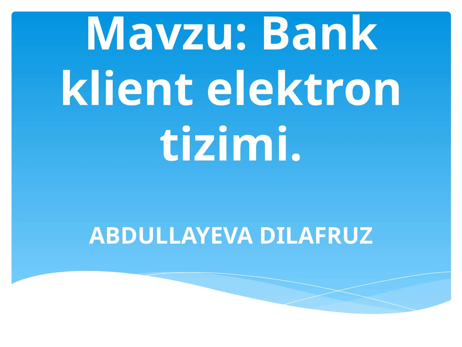 Bank klient elektron tizimi