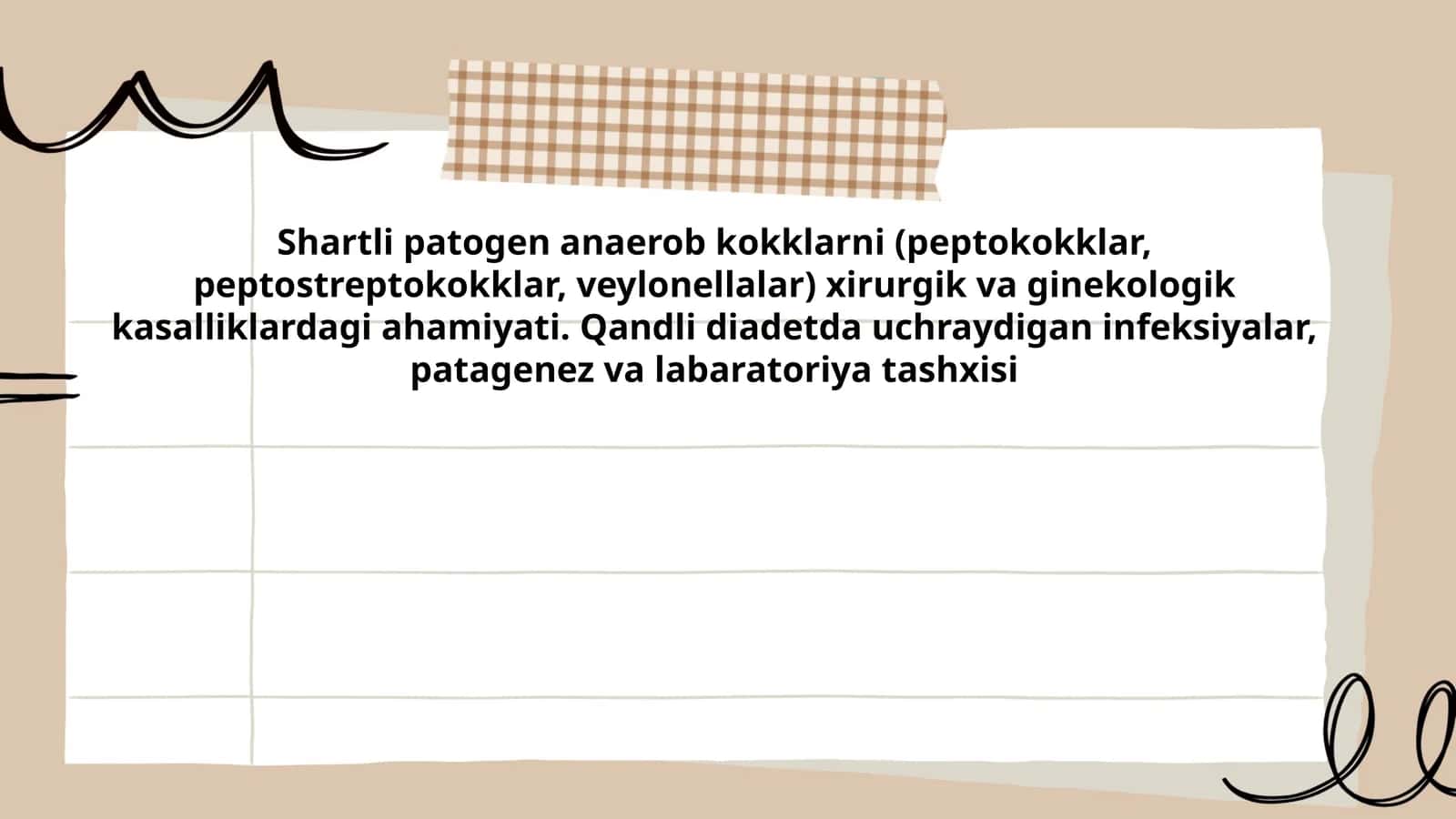 Shartli patogen anaerob kokklarni (peptokokklar, peptostreptokokklar, veylonellalar) xirurgik va ginekologik kasalliklardagi ahamiyati
