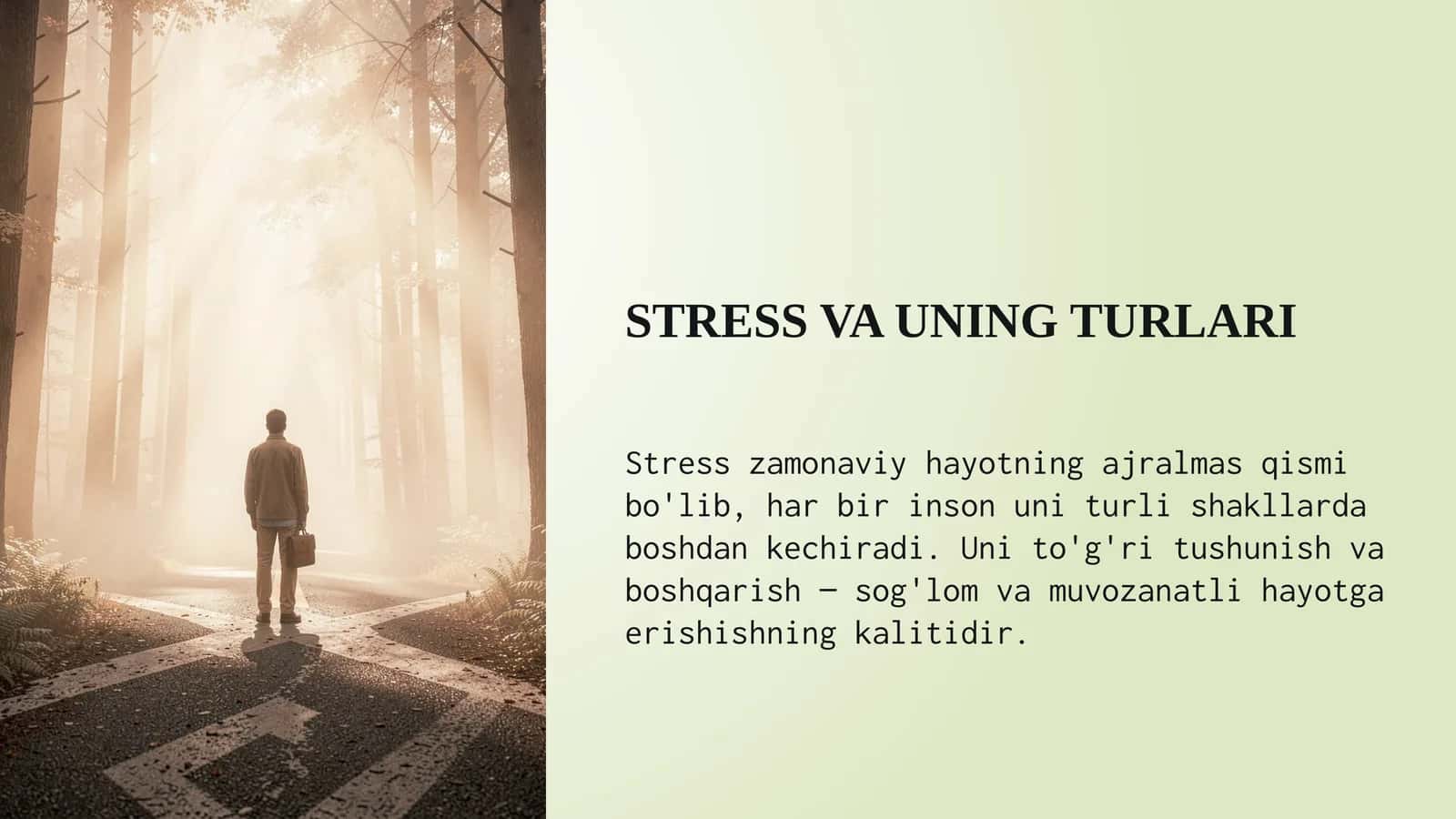 STRESS VA UNING TURLARI