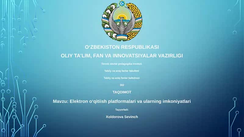 Elektron oʻqitiish platformalari va ularning imkoniyatlari