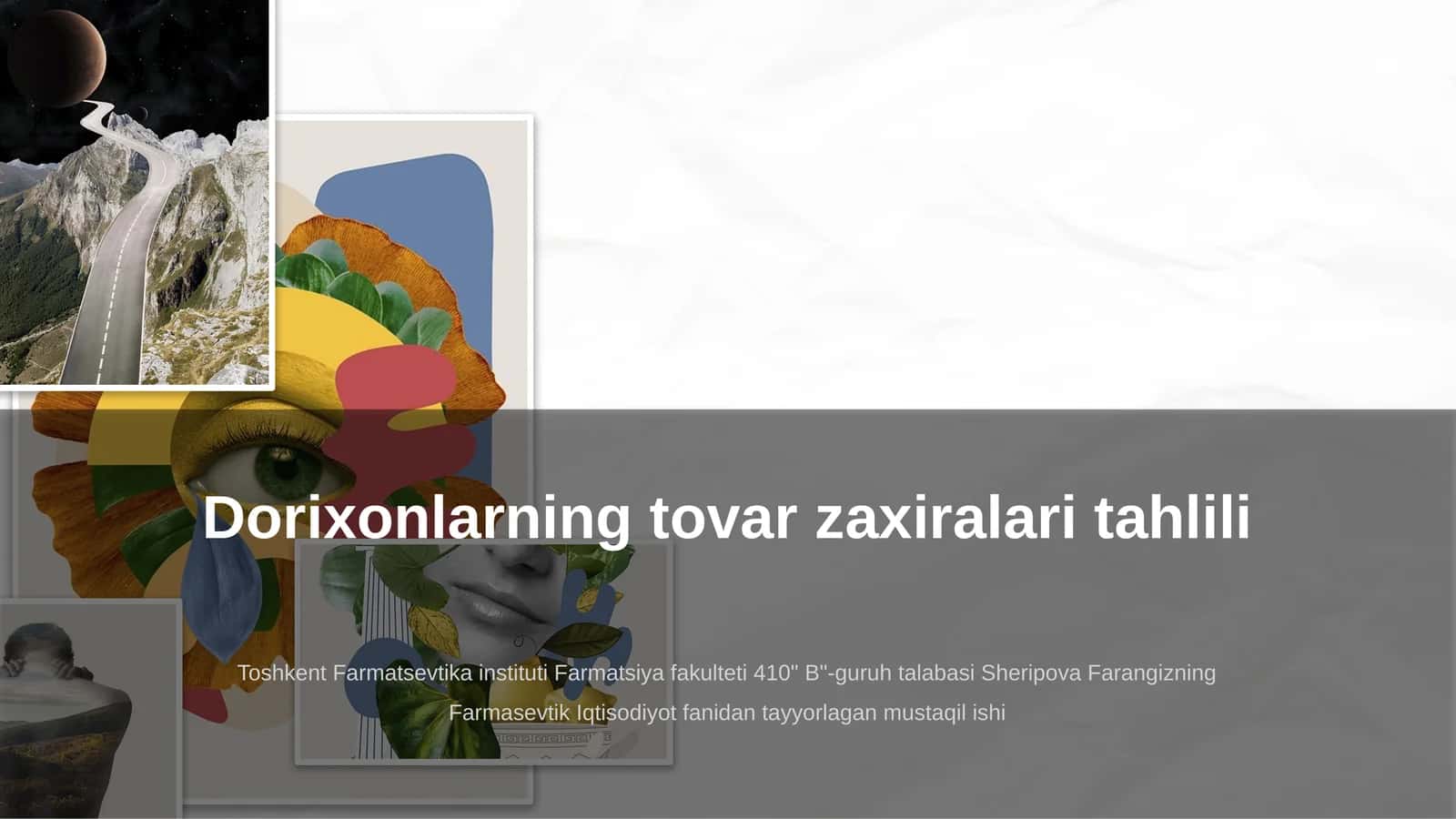 Dorixonlarning tovar zaxiralari tahlili
