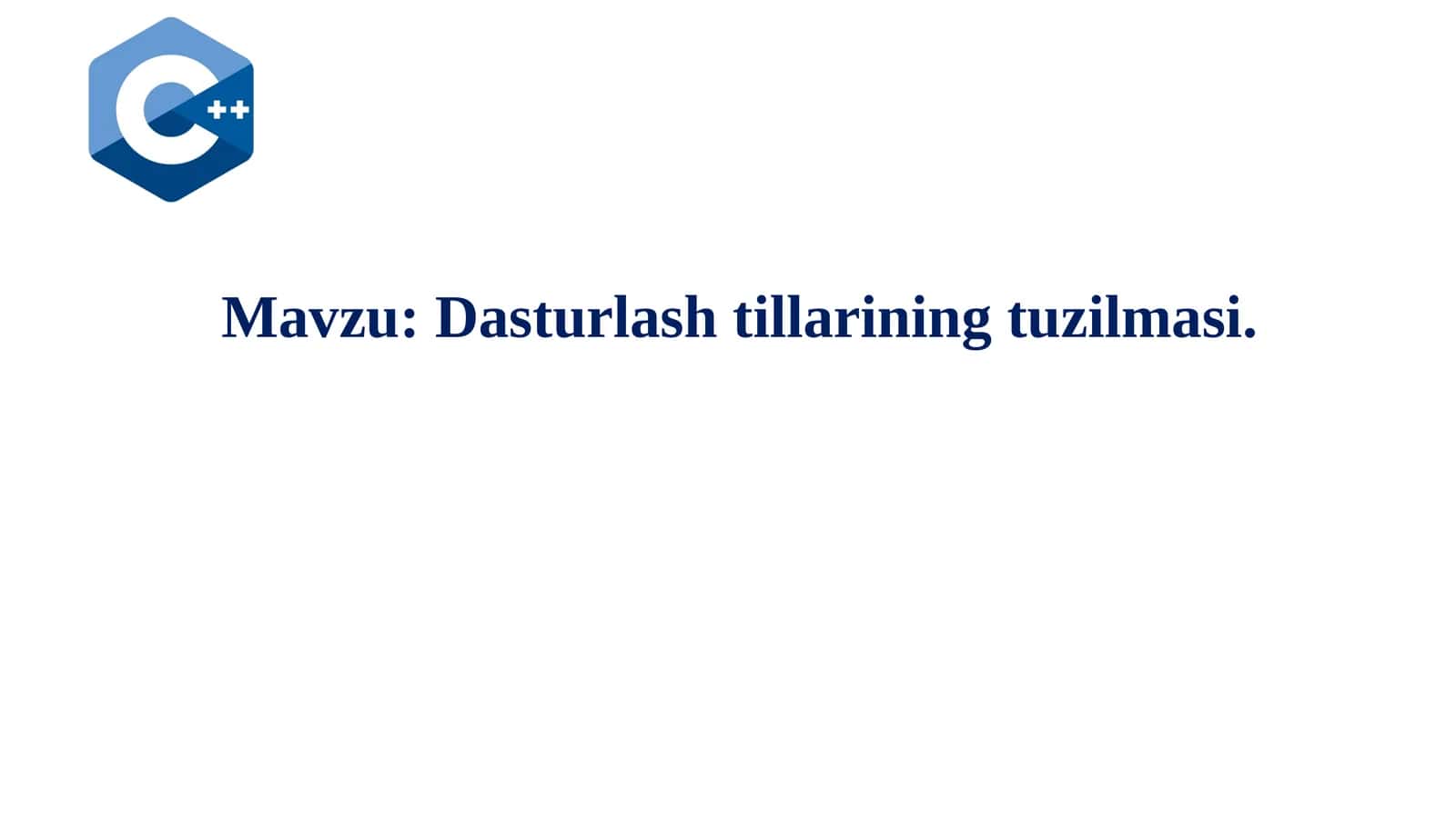 Dasturlash tillarining tuzilmasi