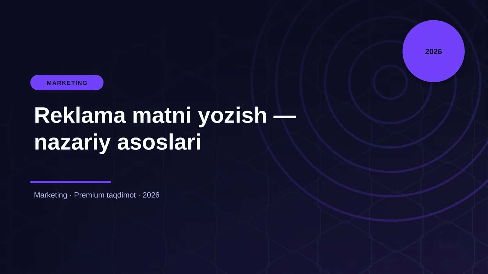 Reklama matni yozish — nazariy asoslari