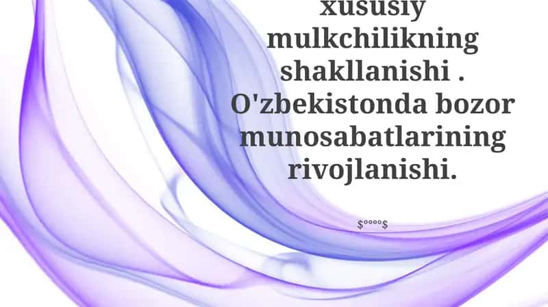 O'zbekistonda Xususiy Mulkiyning Shaklalanishi