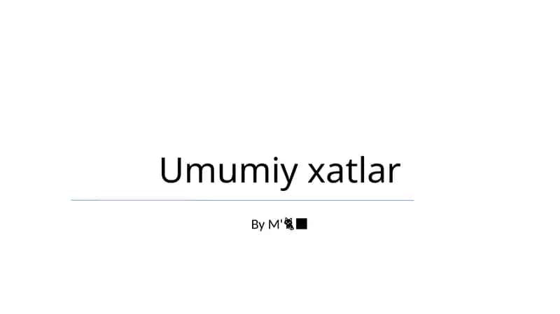 Umumiy xatlar
