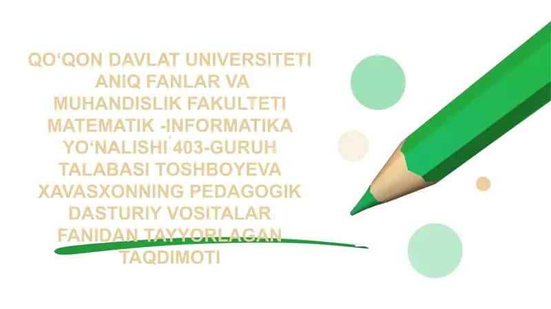 Nazorat qiluvchi pedagogik dasturiy vositalar (krossvordlar) yaratish.