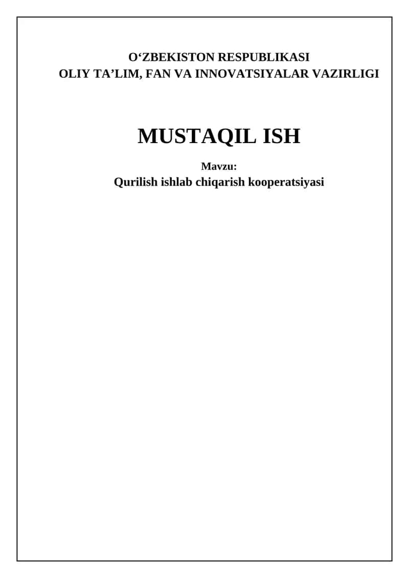 Qurilish ishlab chiqarish kooperativi