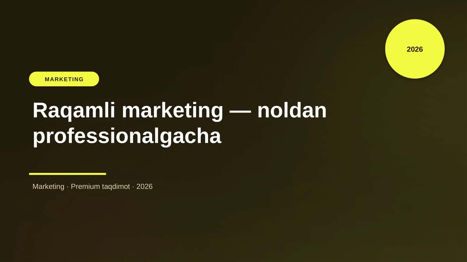 Raqamli marketing — noldan professionalgacha