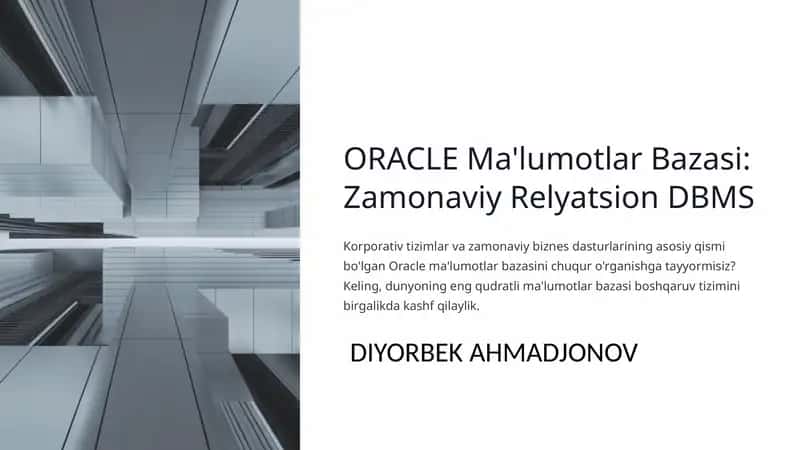 ORACLE Ma'lumotlar Bazasi