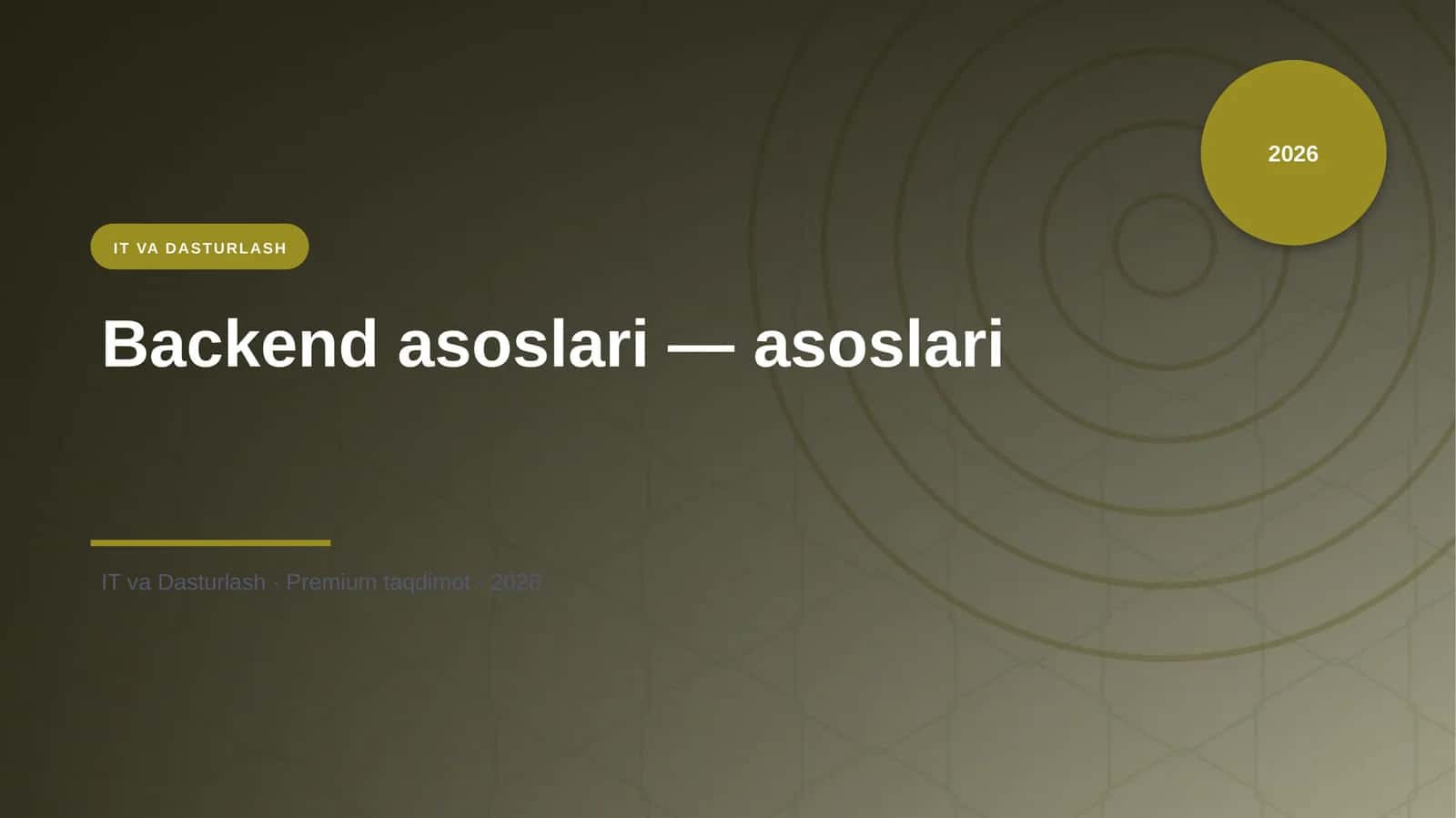 Backend asoslari — asoslari