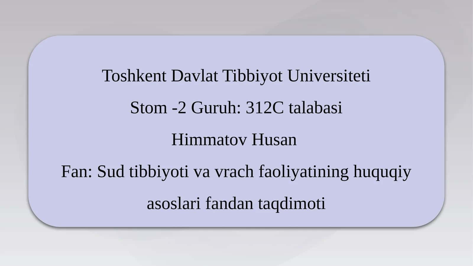 MURDA SUD-TIBBIY EKSPERTIZASINI O‘TKAZISH TARTIBI.