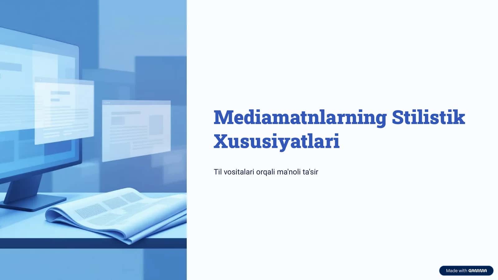 Mediamatnlarning Stilistik Xususiyatlari
