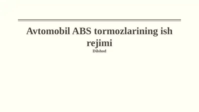 ABS tizimi