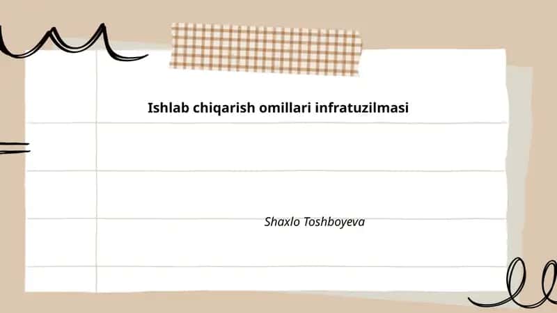Ishlab chiqarish omillari infratuzilmasi