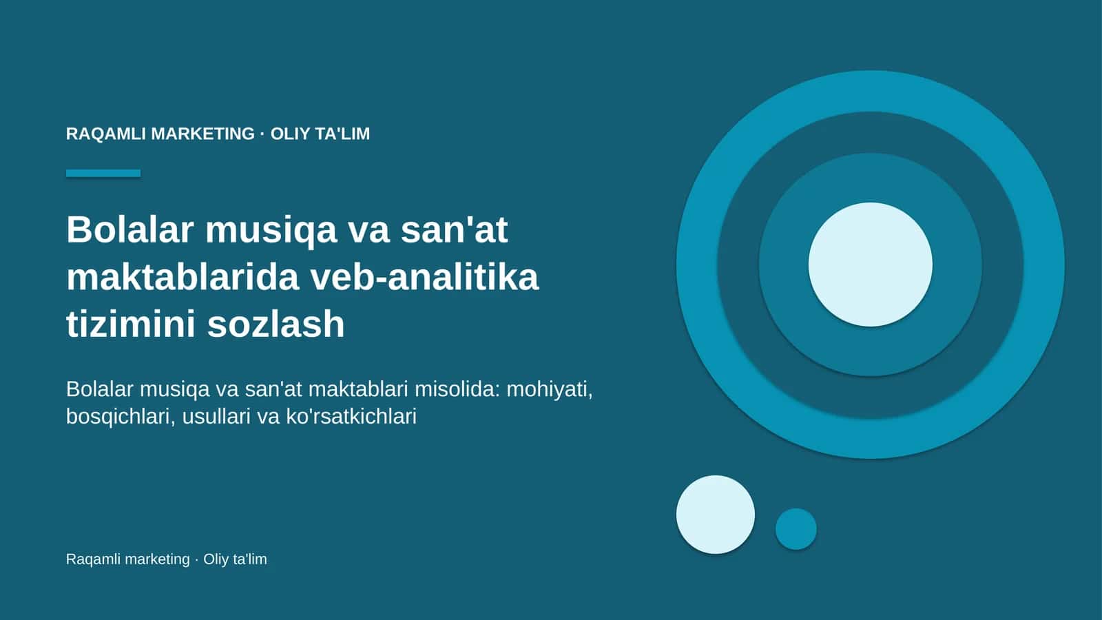 Bolalar musiqa va san'at maktablarida veb-analitika tizimini sozlash