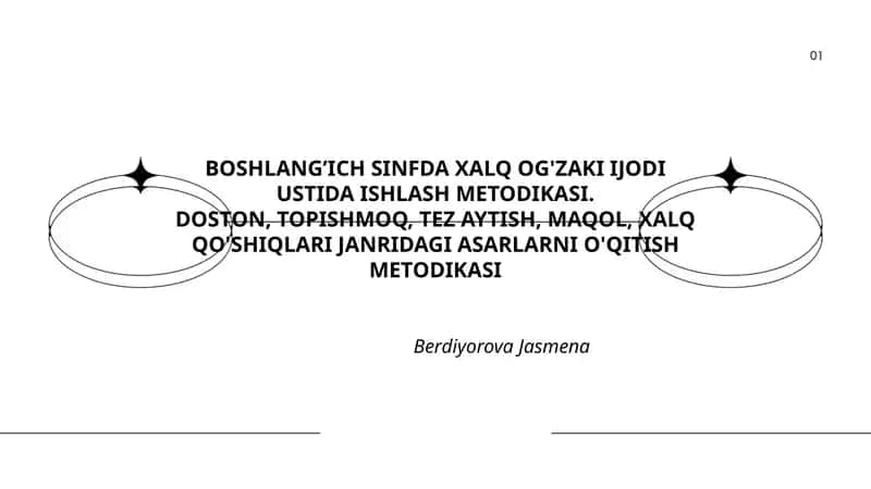 XALQ OG'ZAKI IJODI USTIDA ISHLASH METODIKASI