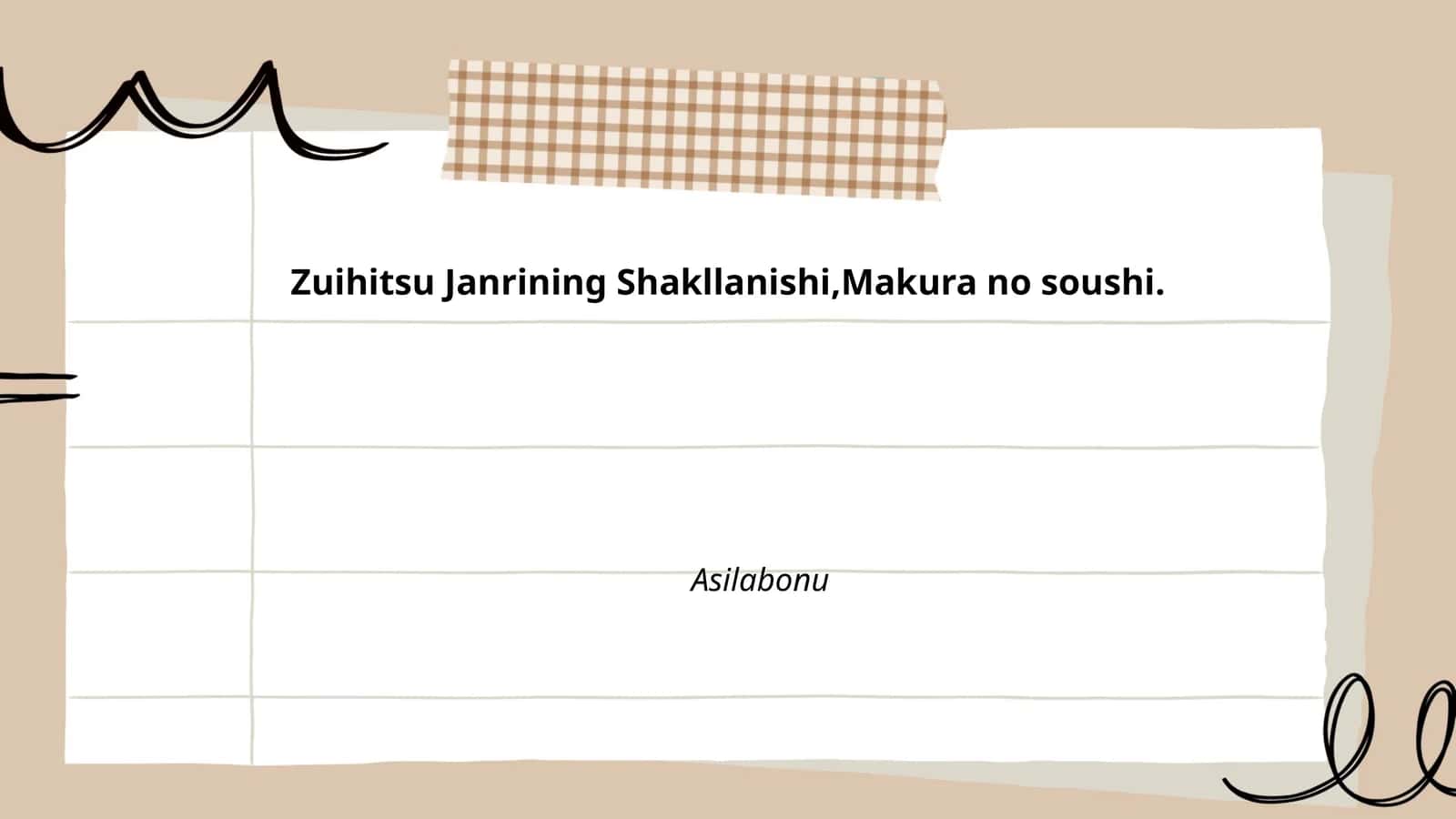 Zuihitsu Janrining Shakllanishi,Makura no soushi