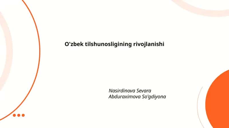 O'zbek tilshunosligining rivojlanishi
