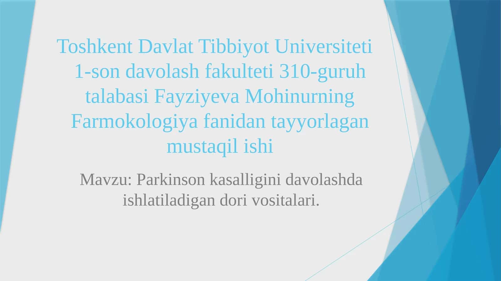 Parkinson Kasalligi Haqida Umumiy Ma'lumot