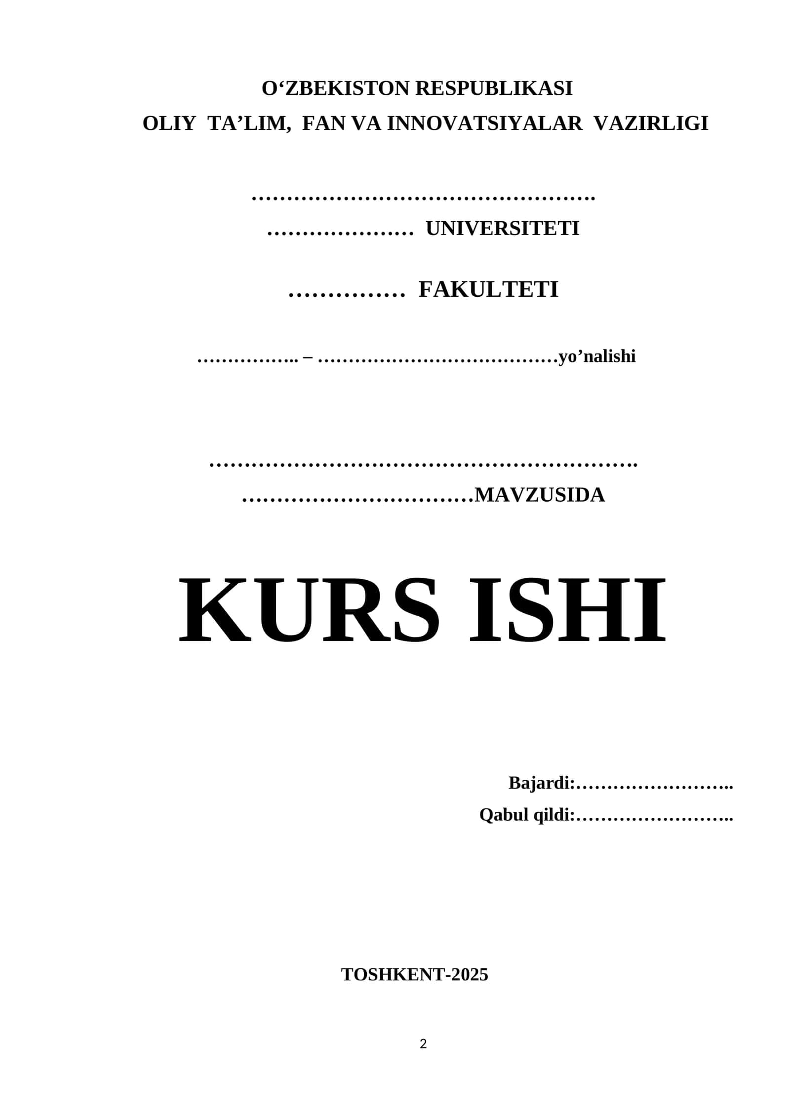 XVII–XIX asrlarda Koreya kurs ishi