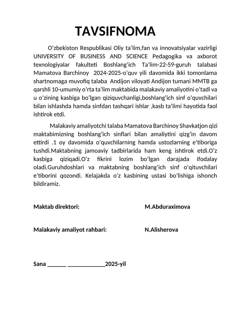 Malakaviy amaliyot