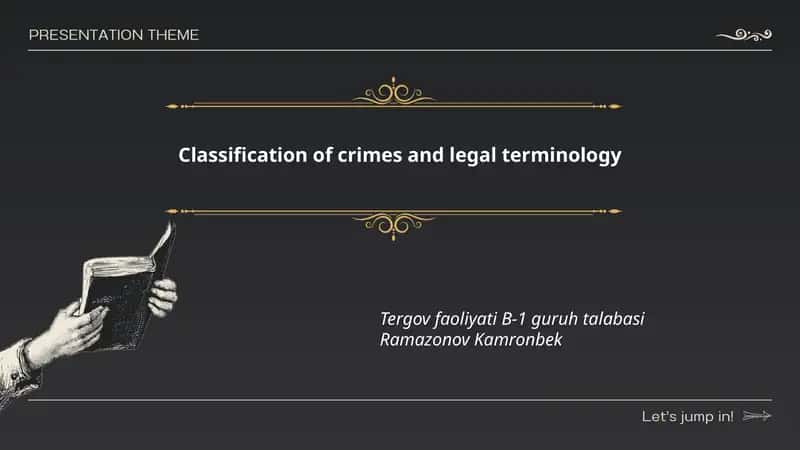 Classification of crimes and legal terminology