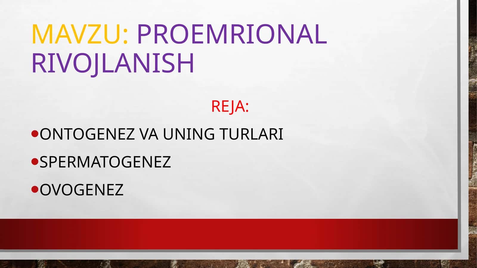 Ontogenez va uning turlari