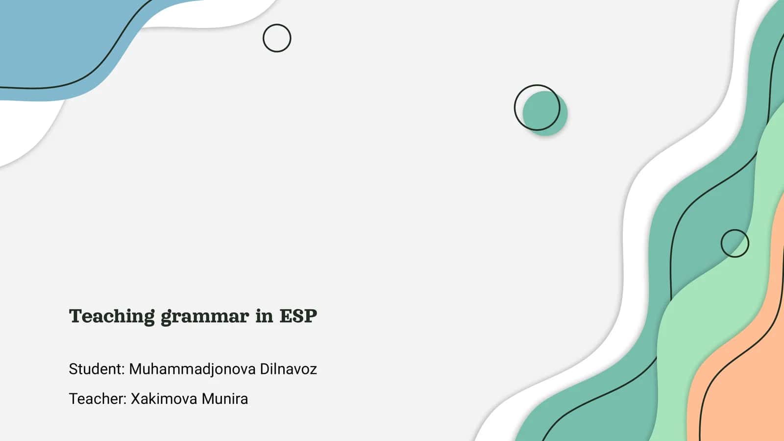 Teaching grammar in ESP