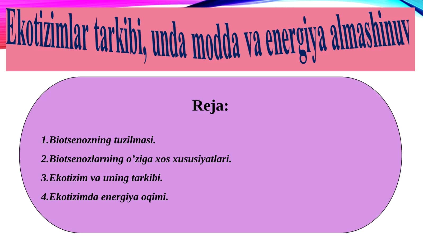 Biotsenozning tuzilmasi
