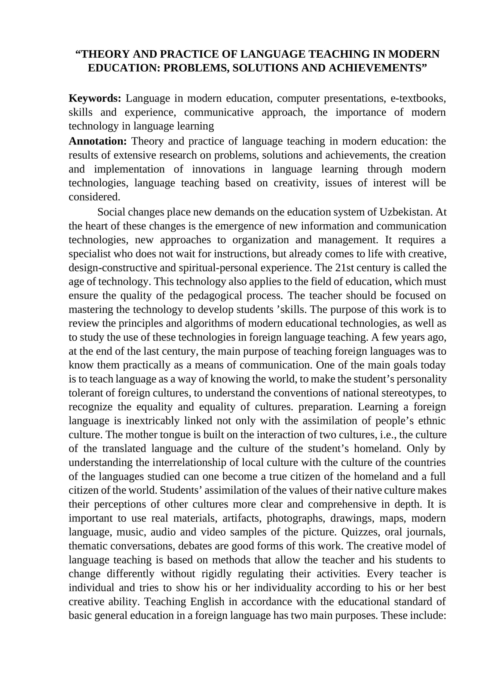MAQOLA Theory and practice of language teaching