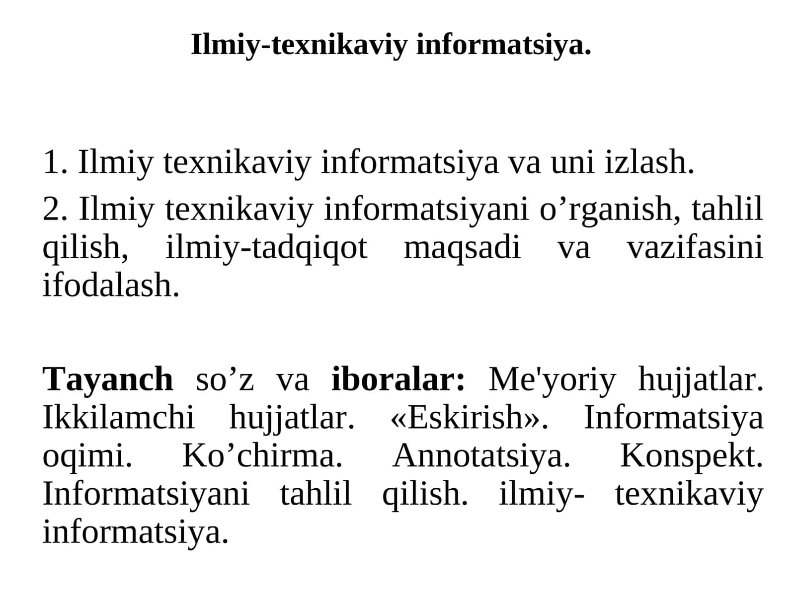 Ilmiy-texnikaviy informatsiya