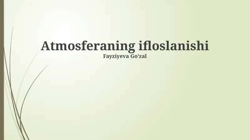 Atmosferaning ifloslanishi