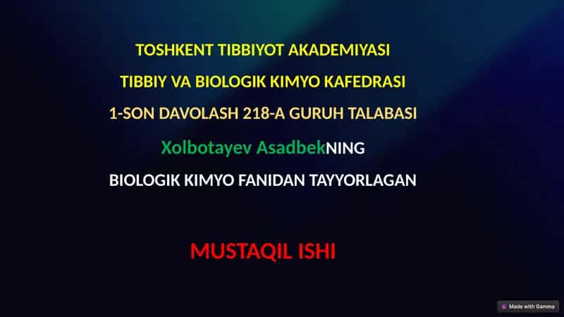 MEMBRANALAR BUZILISHLARINI PATOLOGIK JARAYON KELTIRIB CHIQARISHDAGI O'RNI