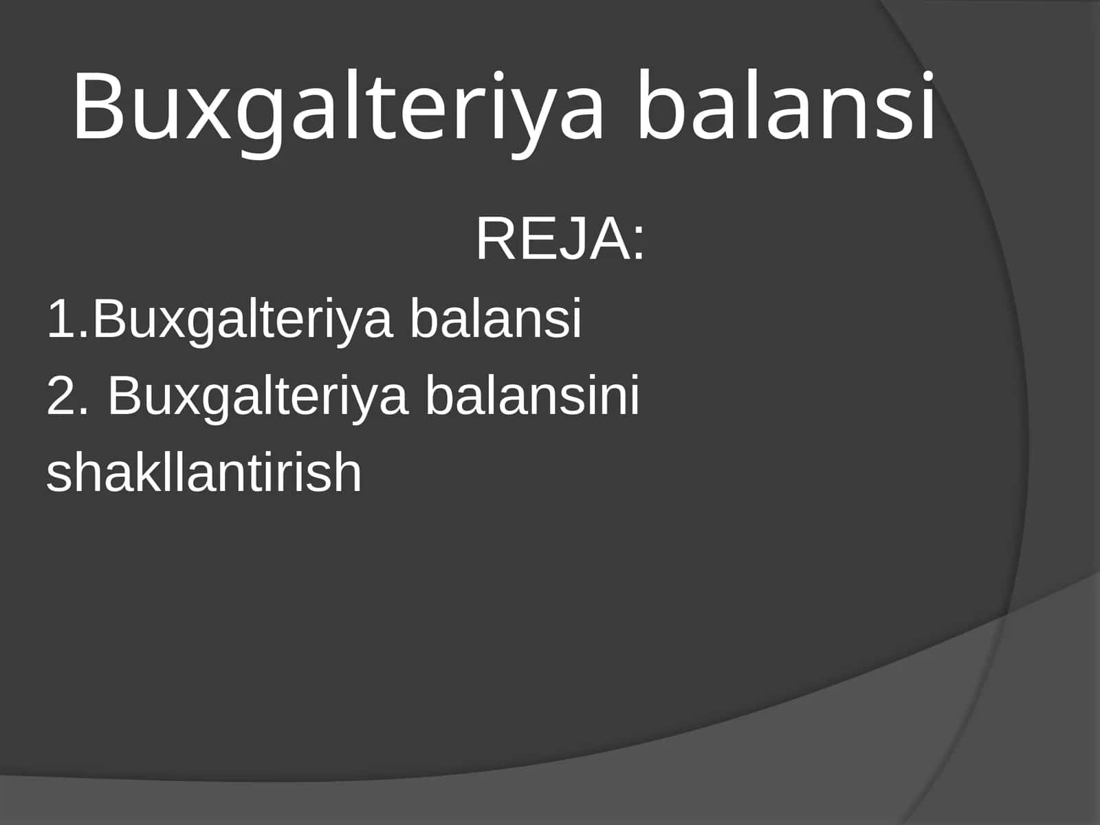 Buxgalteriya balansi