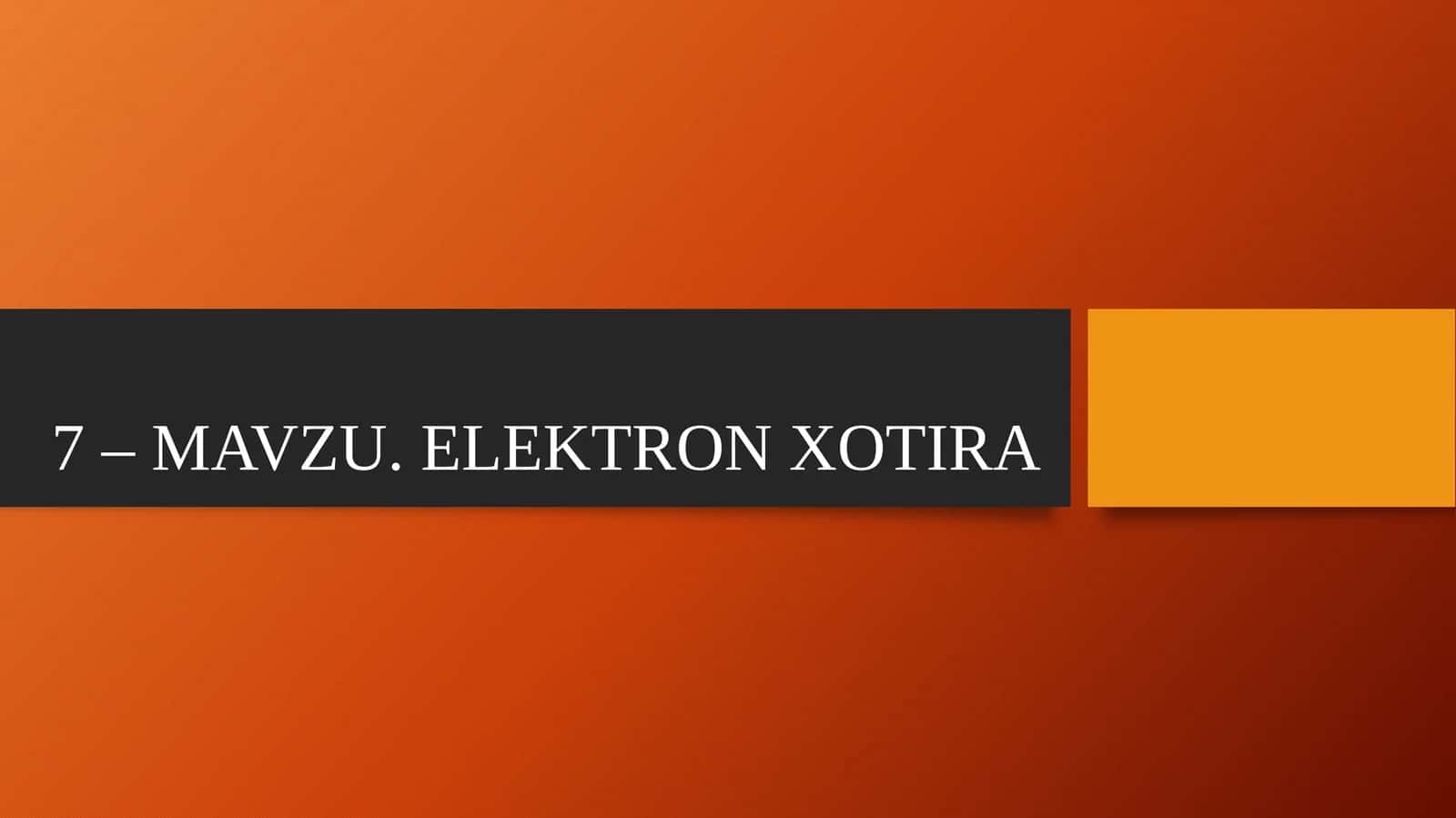 Elektron Xotira