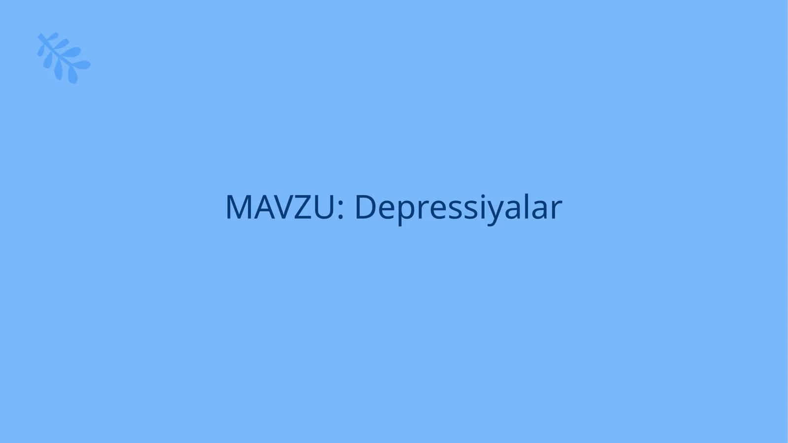 Depressiyalar