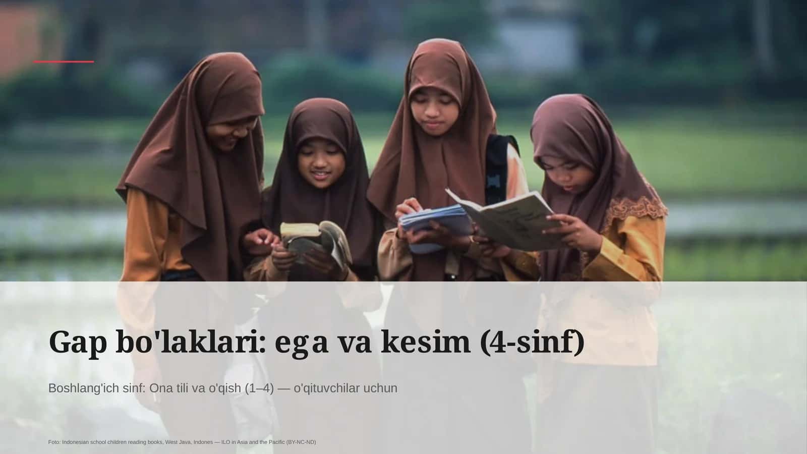 Gap bo'laklari: ega va kesim (4-sinf)