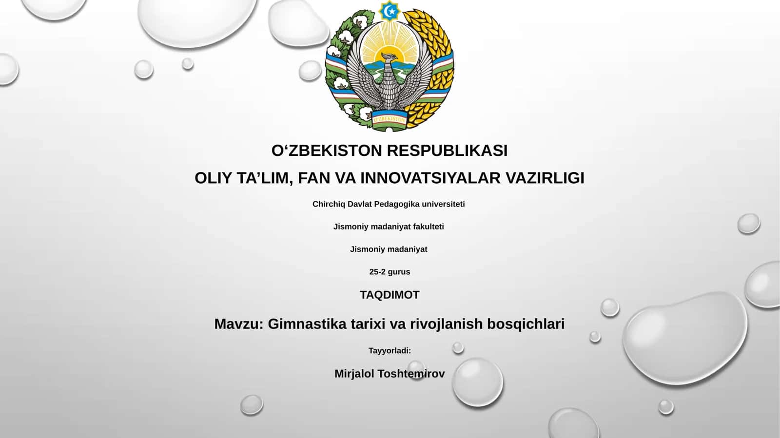 Gimnastika tarixi va rivojlanish bosqichlari