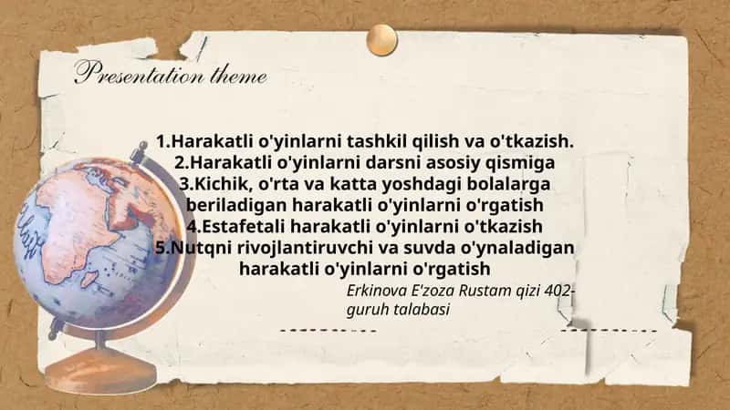 Harakatli o'yinlarni tashkil qilish va o'tkazish