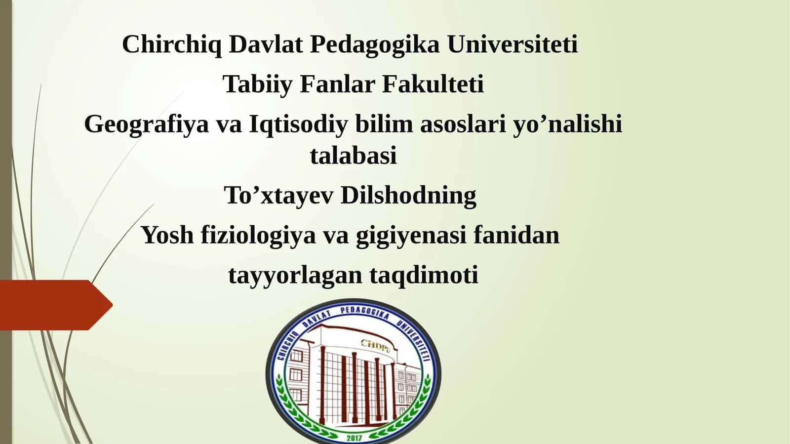 Yosh fiziologiya va gigiyenasi faniga kirish