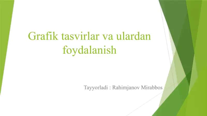 Grafik tasvirlar va ularidan foydalanish
