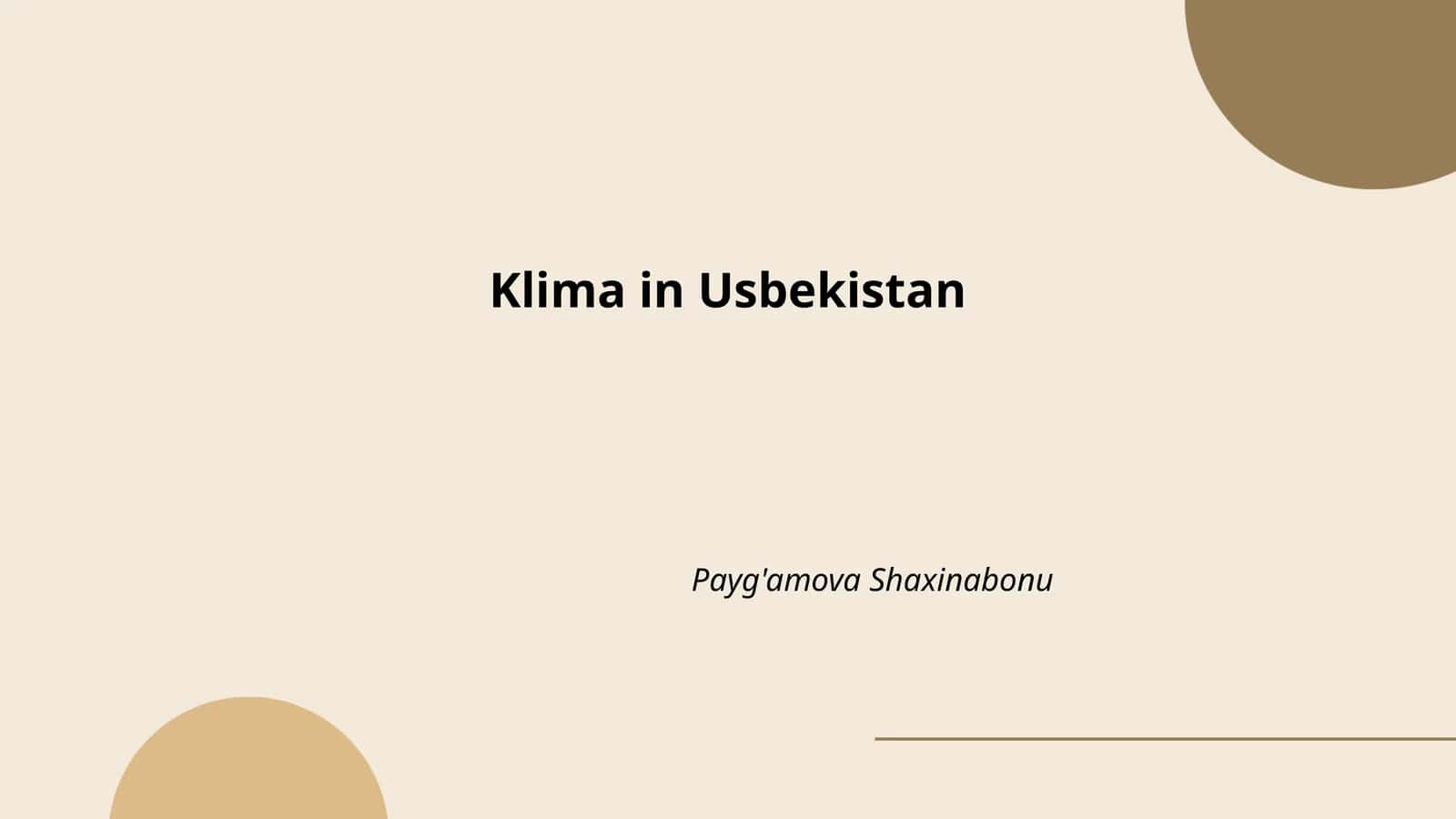 Klima in Usbekistan