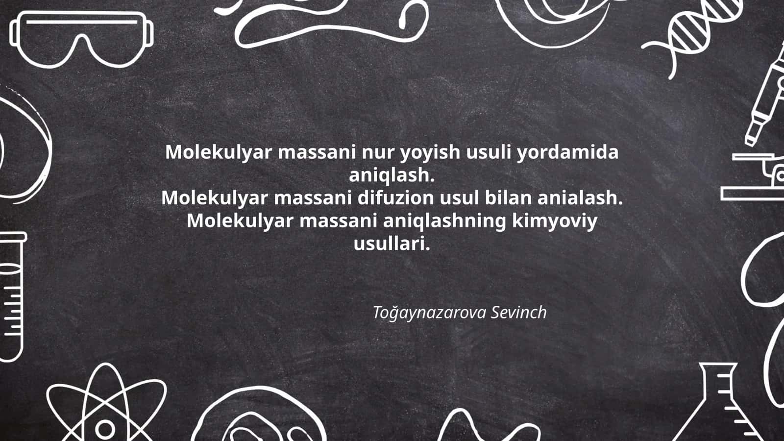 Molekulyar massani nur yoyish usuli yordamida