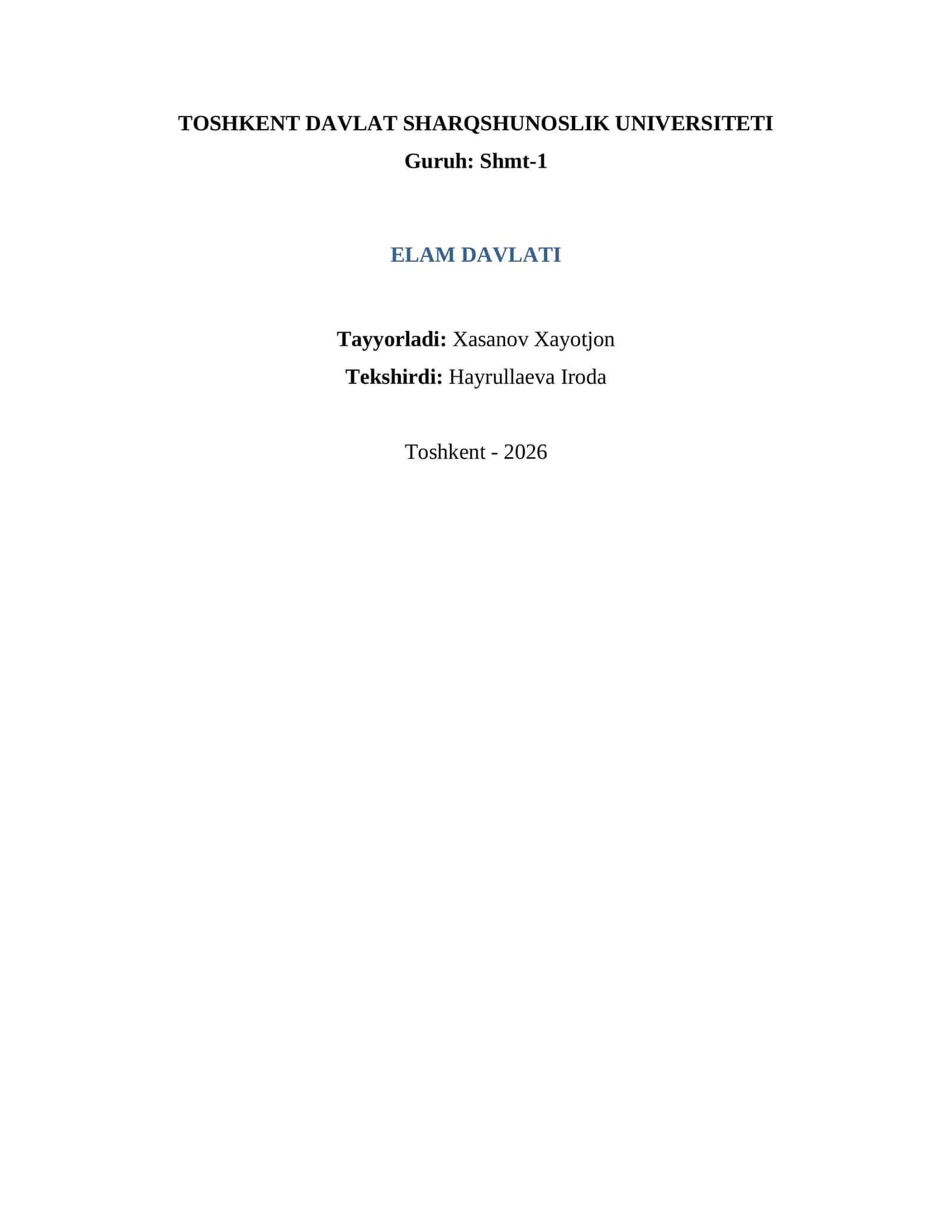 ELAM DAVLATI